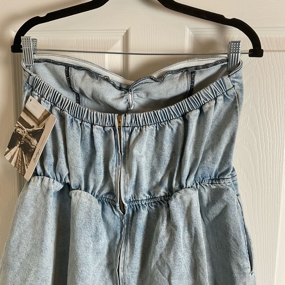 Good American Strapless Light Blue Denim Women’s romper size 2 - Picture 7 of 12